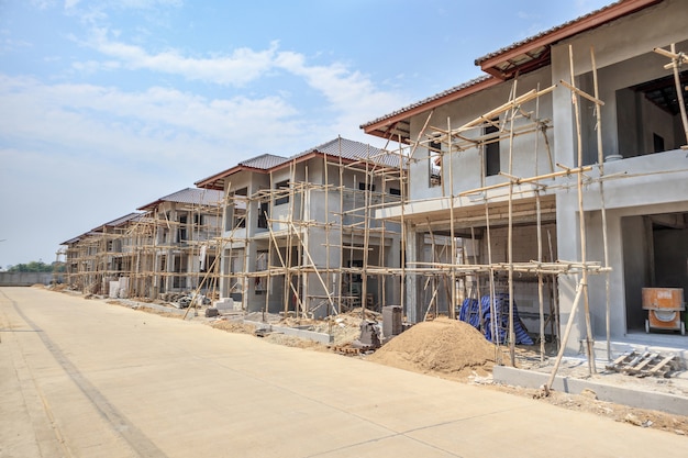 Casa en construcción en obra