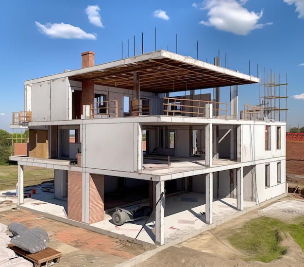 Foto casa en construcción proyecto de construcción generativa ai