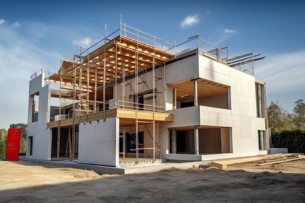 Casa en construcción proyecto de construcción generativa ai