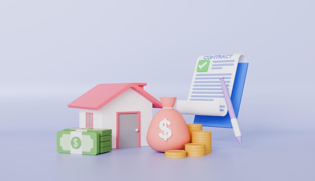 Casa con contrato firmado formulario y dinero firmado acuerdo de compra de propiedad propiedad de la casa