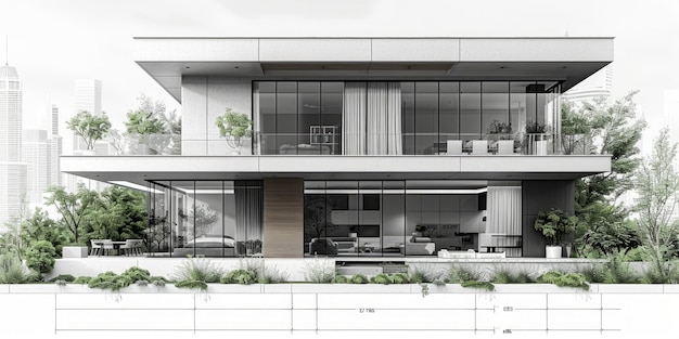 Foto casa da cidade moderna uma obra-prima arquitetônica oneline inteligência artificial gerativa
