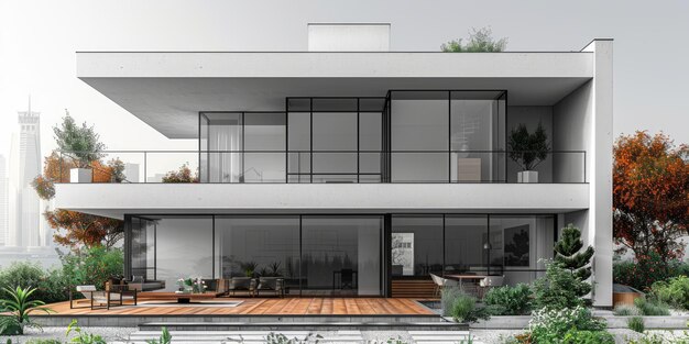 Casa da Cidade Moderna Uma obra-prima arquitetônica OneLine Inteligência Artificial Gerativa