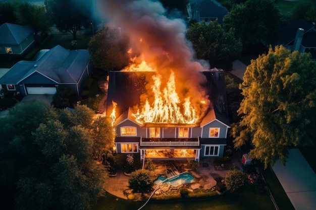 Casa en daños por incendio Generar Ai
