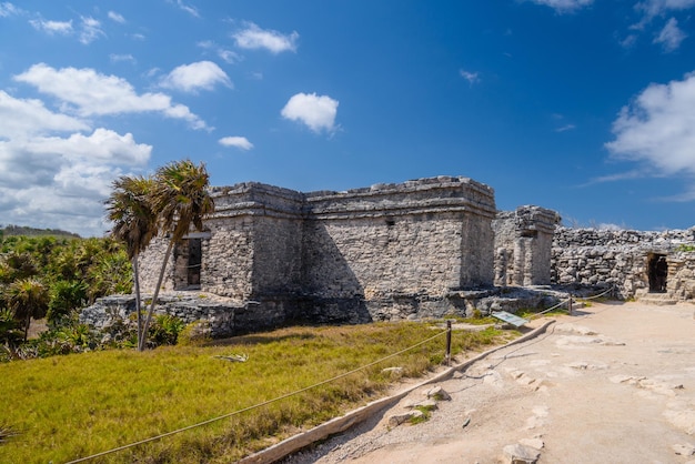 Casa das ruínas maias do Cenote em Tulum Riviera Maya Yucatan Mar do Caribe México
