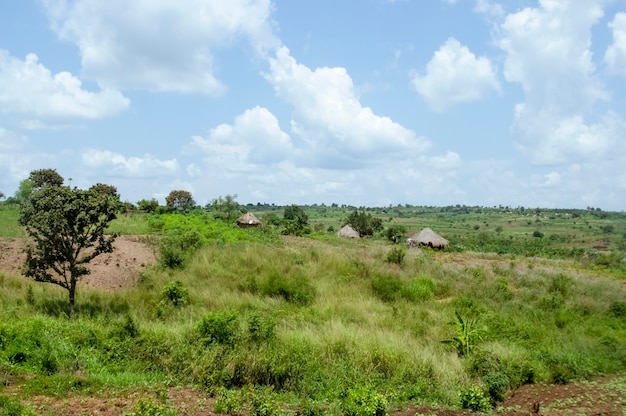 Casa de aldeia tradicional em Uganda África Uganda