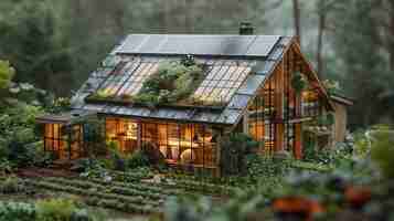 Foto casa de aves alimentada por energia solar automática de fundo