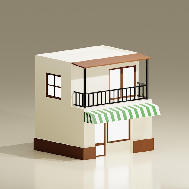 casa de baixa poli 3d design minimalista