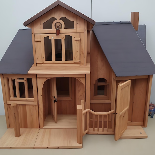 Foto casa de brinquedos de madeira para venda um doce investimento de infância ai