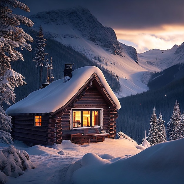 Foto casa de campo na montanha