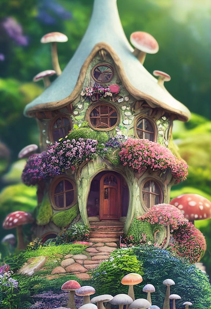 casa de cogumelo mágico