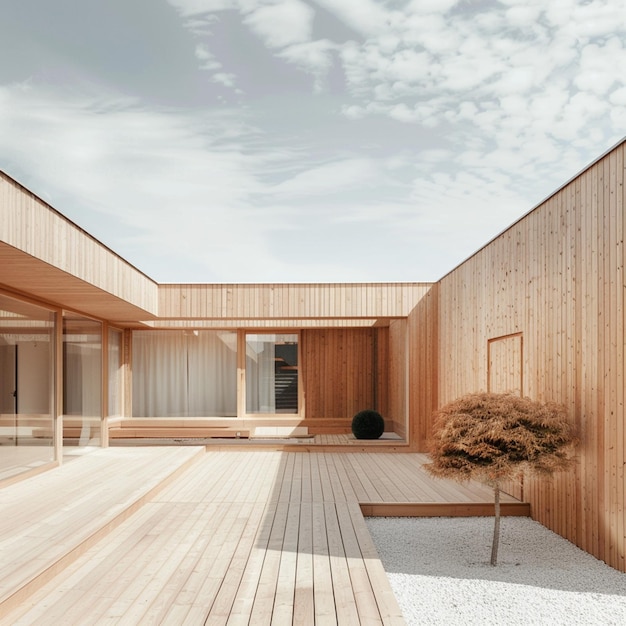 Casa de madeira de estilo moderno e simples