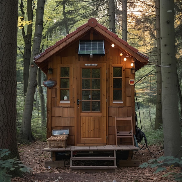 Foto casa de madeira pequena e ecológica