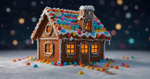 casa de pão de gengibre com decoração de Natal doces de Natal