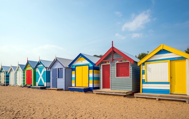 Casa de praia colorida em Brighton Beach em Melbourne Austrália