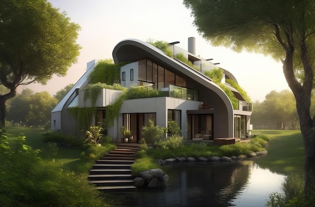 casa de sonho design sustentável sua bela ilustração no w