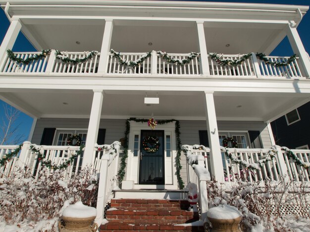 Casa decorada para férias de inverno.