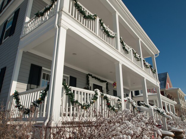 Casa decorada para férias de inverno.