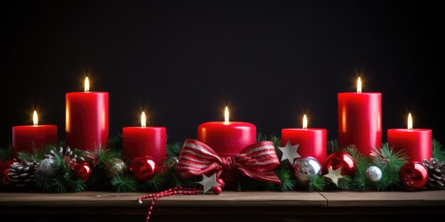 Foto la casa decorada con velas de navidad