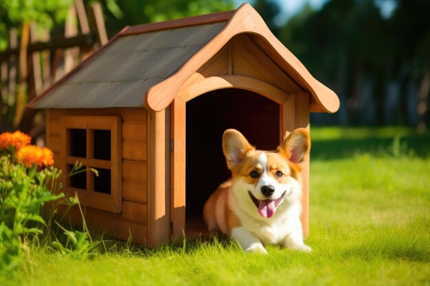 Foto casa doce, casa de cão, fuga de verão ensolarado.