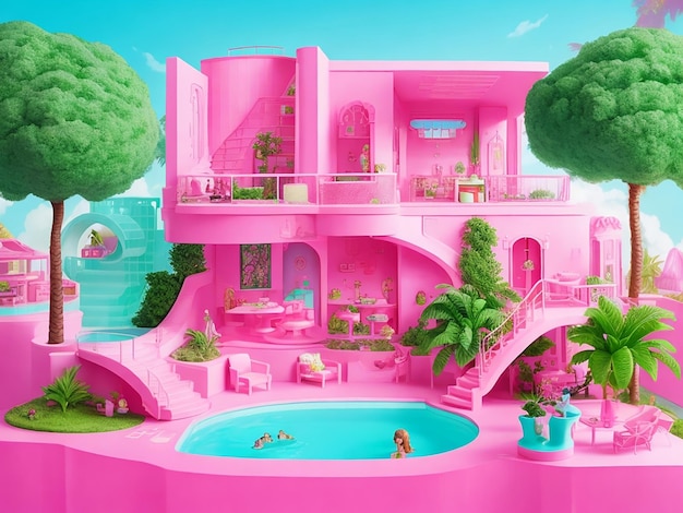 casa dos sonhos barbie com piscina