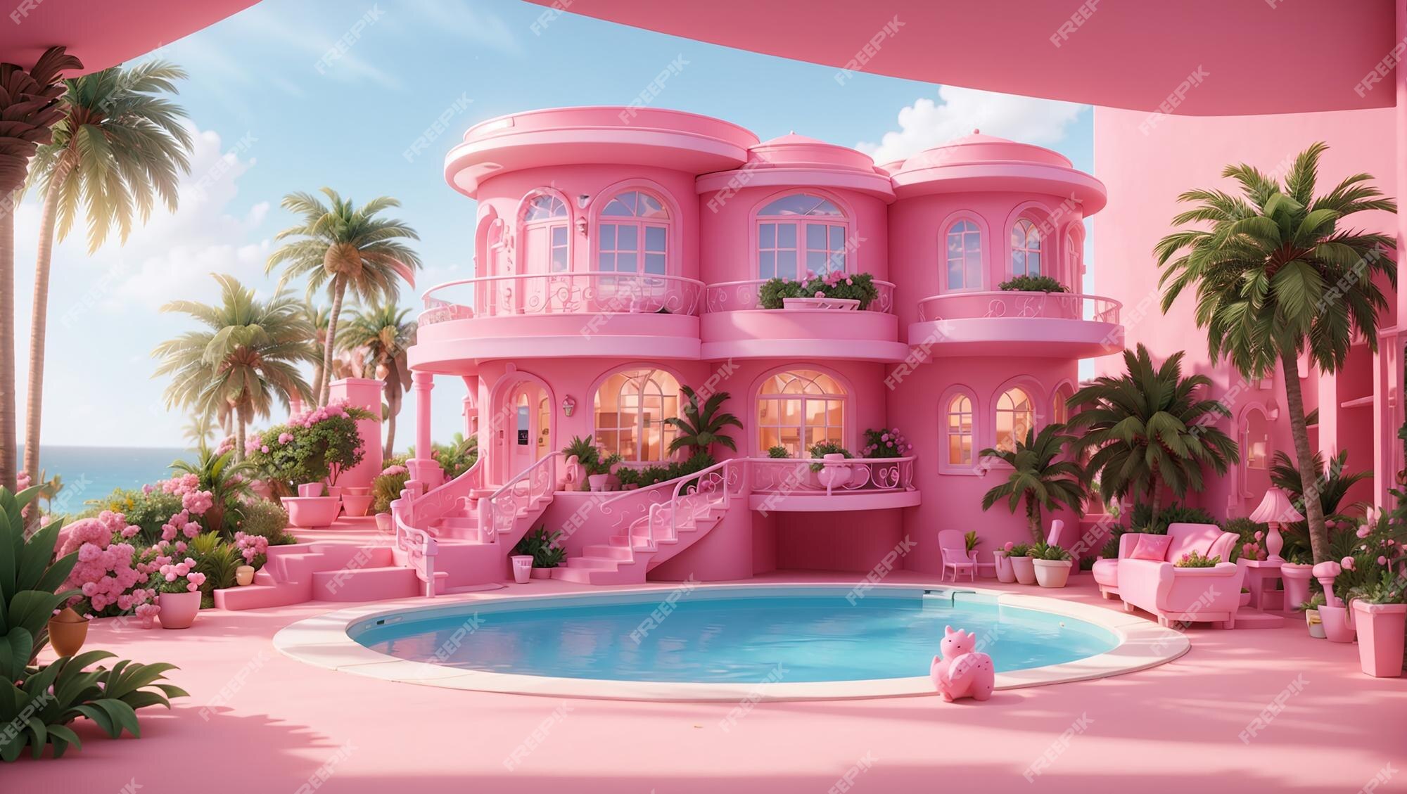 Casinha da barbie com piscina