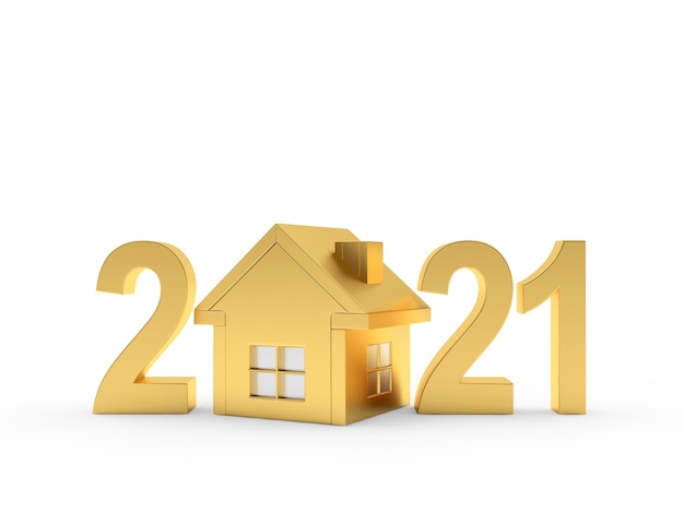 Casa dourada e número 2021