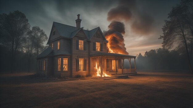 Foto casa em chamas