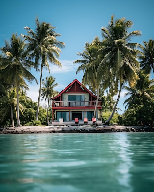 Foto casa de estilo playa en el agua