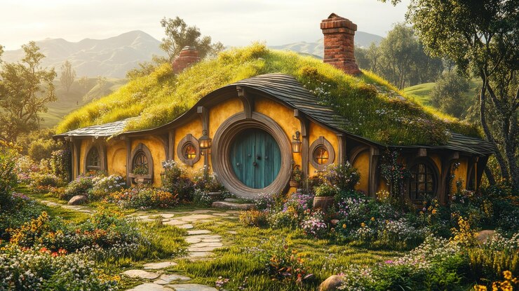 una casa de fantasía en el medio del bosque