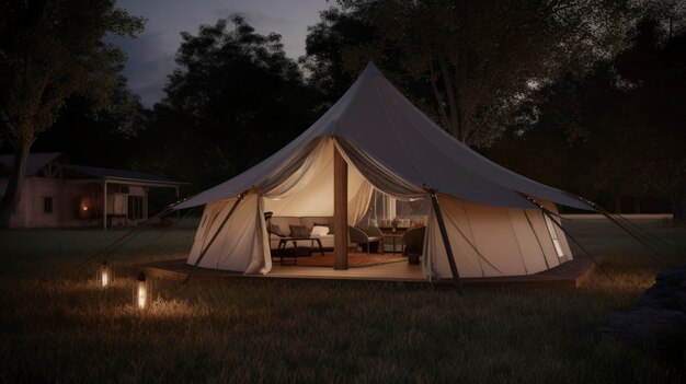 Casa de glamping en la naturaleza