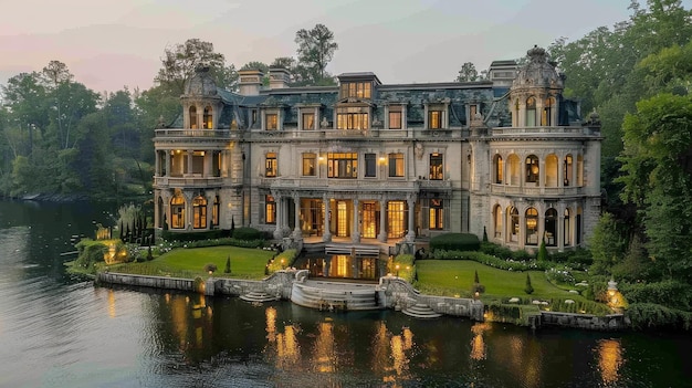 Casa grande en el lago