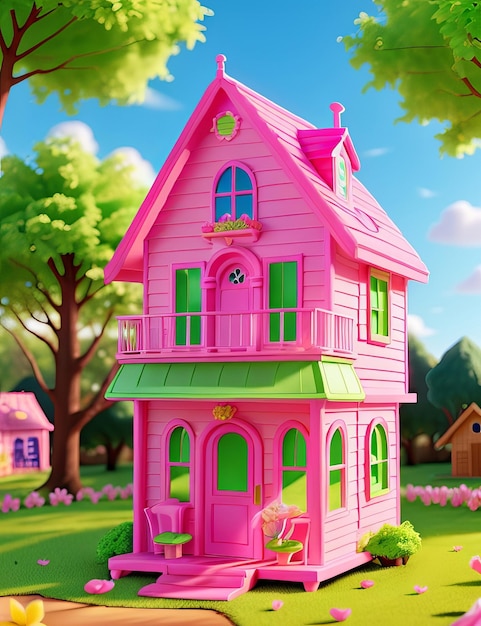 la casa de juguetes rosa de la barbie