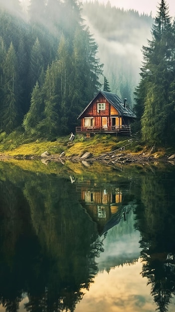 Una casa junto al lago