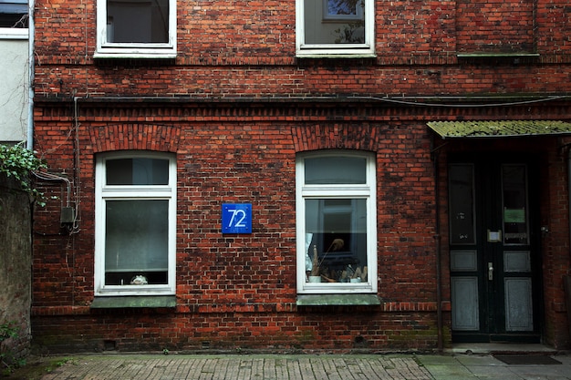 Casa de ladrillo en Hamburgo, Alemania.