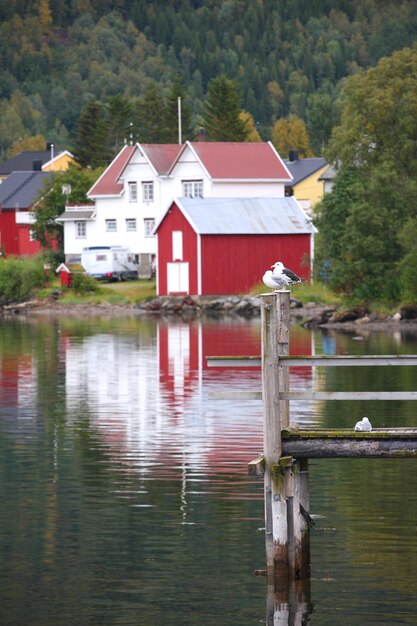 Casa de madera en el archipiélago de Lofoten