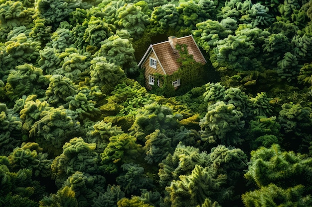 Casa en medio del bosque.