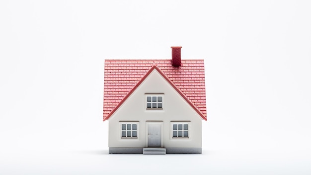 casa en miniatura sobre fondo blanco ahorro de dinero y concepto de inversión inmobiliaria