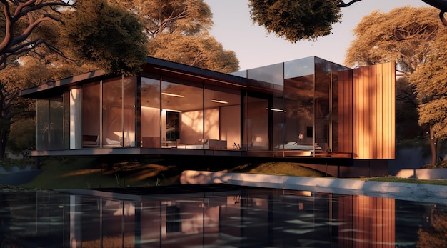 Casa minimalista de luxo com piscina