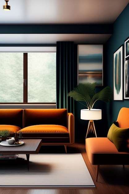 Casa minimalista moderna Interior gerado Ai
