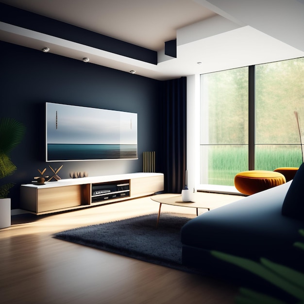 Casa minimalista moderna Interior gerado Ai