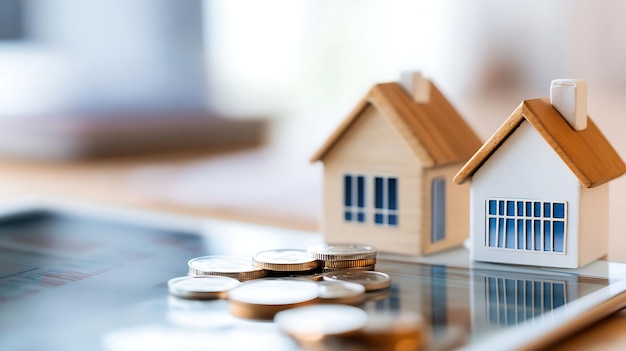 una casa modelo con un modelo de una casa en la parte superior