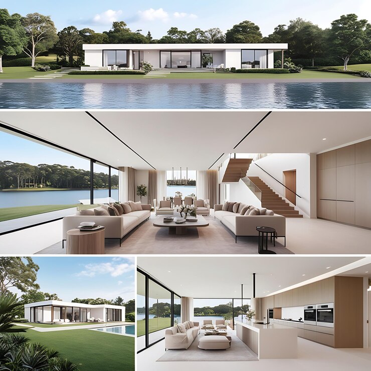 Casa moderna aislada sobre un fondo blanco