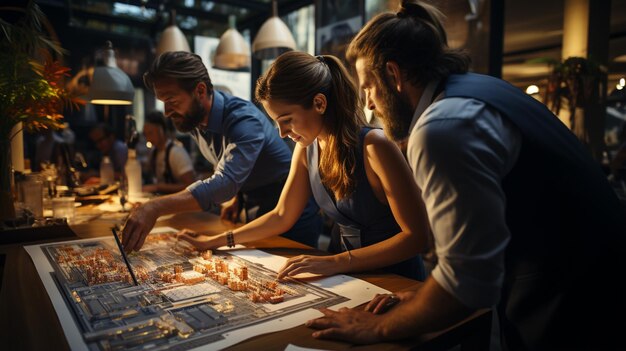 Foto casa moderna com uma mesa