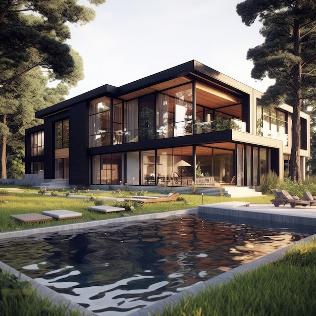 casa moderna diseño arquitectura única 3d render