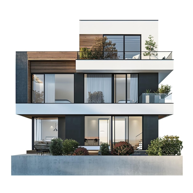 Casa moderna isolada em fundo branco