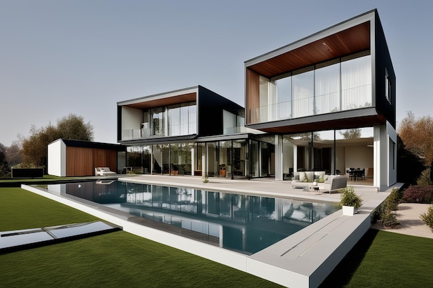 Casa moderna de lujo en venta de bienes raíces o propiedad