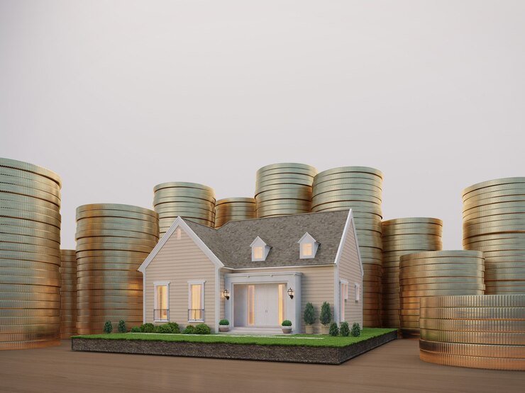 Casa y monedas.