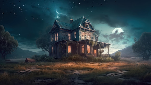 La casa de los muertos por la noche oscura