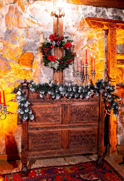 Casa de Navidad interior naranja Hermosa casa de comodidad de año nuevo