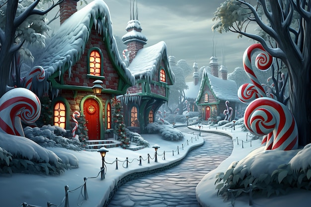 Foto la casa navideña del bosque del grinch